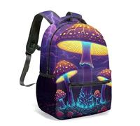 Mochila bioluminiscente brillante con diseño de bosque de fantasía, 40 cm, diseño de bosque de medianoche, bolsa de arte gráfico para niños y estudiantes, 09., L, Casual