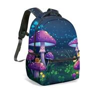 Mochila bioluminiscente brillante con diseño de bosque de fantasía, 40 cm, diseño de bosque de medianoche, bolsa de arte gráfico para niños y estudiantes, 02., L, Casual