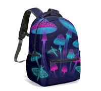 Mochila bioluminiscente brillante con diseño de bosque de fantasía, 40 cm, diseño de bosque de medianoche, bolsa de arte gráfico para niños y estudiantes, 05., L, Casual