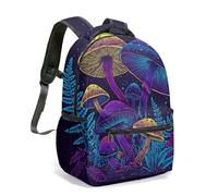 Mochila bioluminiscente brillante con diseño de bosque de fantasía, 40 cm, diseño de bosque de medianoche, bolsa de arte gráfico para niños y estudiantes, 15, L, Casual