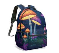 Mochila bioluminiscente brillante con diseño de bosque de fantasía, 40 cm, diseño de bosque de medianoche, bolsa de arte gráfico para niños y estudiantes, 01., L, Casual
