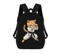 Mochila brasileña Jiu Jitsu con gato luchador para hombres y mujeres, mochila para laptop de 17 pulgadas, mochila de viaje y senderismo