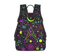 Mochila Brillante Alquímico Cósmico Gótico Psicodélico Sol Luna Púrpura Backpack Campamento Mochilas Escolares Escolares Mochilas para Travel Senderismo Aire Libre