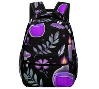 Mochila Bruja Mágica Gótica, Bruja, Alucinante, Hongos Morados Mochilas Escolares Unisex Daypack Campamento Mochila Escolar para Senderismo Aire Libre Travel