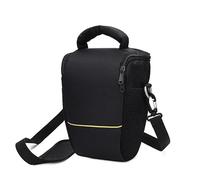 Mochila Cámara Profesional Bolsa blanda impermeable para cámara réflex digital para Ca&no&n, de nailon, tipo bandolera, para hombro, cruzada(Black red)