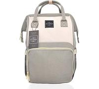 Mochila cambiador para bebé con caja de regalo, 2 ganchos para cochecito, 1 cambiador para viajes, bolso cambiador grande resistente al agua, multifunción, bolso para mamá papá gemelos. beige beige