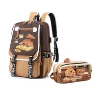 Mochila Capibara Kawaii Backpack Multifuncional y Linda, Bookbag para Niños y Niñas (B)