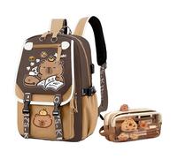 Mochila Capibara Kawaii - Bonita y Multifuncional Backpack, Bookbag para Niños y Niñas (C)