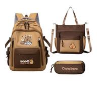 Mochila Capybara - Bolsa De La Escuela Capybara | Packle Daydler | Mapa De Libros Impermeable | Kit De Bolsas De Lápices Resistentes Y Prácticas Para La Portátil Para La Computadora Portátil Daily Chr