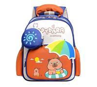 Mochila Capybara Para La Escuela Grande - Mochila Estética | Una Correa Para Botella, Libro, Papelería, Kindergarten, Viajes, Bocadillos, Picnic, Cumpleaños, marrón, Se référer au descriptif