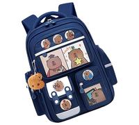Mochila Capybara - Tela Oxford -Dibujos Animados, Mochila Escolar Patrón Animales, Gran Capacidad Bolsa de Libro Impermeable, Lindos Suministros Escuela de Viaje | Fundamentos En El Aula, Campus