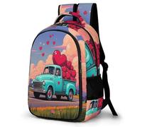 Mochila Car Corazón Pattern Escolar para Niño Adolescentes de 8 A 13 Años - Informal, Elegante y Ligera - Mochila Coches de Dibujos Animados Colegio Portátil para Secundaria, Instituto y Viajes