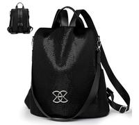 Mochila casual antirrobo para mujer | Bolsa de viaje ligera para la escuela, camping, picnic, al aire libre | Mochila elegante y segura para mujer para uso diario, viajes y aventuras, Lentejuelas