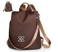 Mochila casual antirrobo para mujer | de viaje ligera para la escuela, camping, picnic, al aire libre | Mochila elegante y segura para mujer para uso diario, viajes y aventuras, Brown, Refer to