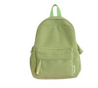Mochila casual de pana para estudiantes, bolsa de moda para mujer, bolsa de hombro, mochila de baloncesto, Green, One Size, Mochilas daypack