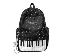 Mochila Casual Mochila Escolar de Gran Capacidad con Estampado de Piano