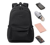 Mochila casual para mujer, bolsas para la escuela, bolsa impermeable de gran capacidad para laptop, para equipaje, hombres, adolescentes, viajes, senderismo, Negro, Refer to description