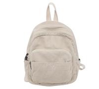 Mochila Casual Pequeña, Mochila De Pana Monedero Mujer, Lindo Mini Estilo Retro Casual Daypack Ligero Bolsa De Libro (Beige,28 * 26 * 11 CM)
