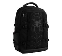 Mochila Casual Técnica Spider-Man Unisex Talla Única - Licencia Oficial Marvel, Color Negro con Logo Araña Tonal, Bolsillos Laterales, Correas Ajustables y Asa Superior, Uso Diario