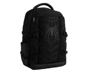 Mochila Casual Técnica Spider-Man Unisex Talla Única - Licencia Oficial Marvel, Color Negro con Logo Araña Tonal, Bolsillos Laterales, Correas Ajustables y Asa Superior, Uso Diario