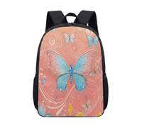 Mochila celestial de mariposa y luna creciente, 17 pulgadas, gótica, estrella, luna, mochila escolar para niños y adolescentes, bolsa de libros para estudiantes de cielo nocturno de fantasía, 05., L