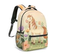 Mochila colorida con estampado de estrellas doradas de 16 pulgadas, 360 grados, patrón equino, ilustración plana, poses dinámicas, 04., L, Casual