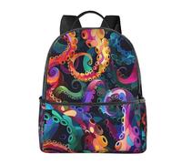 Mochila colorida de tentáculos de pulpo para mujeres y hombres, diseño de océano marino, adolescente, mochila escolar, mochila casual para la universidad, viajes y trabajo