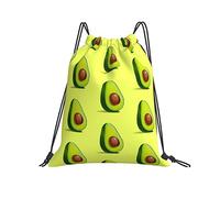 Mochila con Cordón 36x42cm, Aguacate Verde Mochilas Escolares Impermeable Ajustable Deporte Mochila, para Compras, Playa, Estudiantes