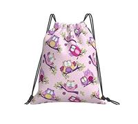 Mochila con Cordón 36x42cm, Búho Lindo Mochilas Escolares Adolescentes Gran Capacidad Bolsa De Tela, para Compras, Acampada, Adolescentes