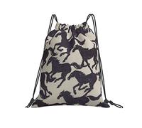 Mochila con Cordón 36x42cm, Caballo Corriendo Saco De Gimnasio Adolescentes Gran Capacidad Deporte Mochila, para Compras, Playa, De Senderismo