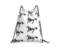Mochila con Cordón 36x42cm, Caballo Corriendo Saco De Gimnasio Cómodo Impermeable Bolsa De Tela, para Estudiantes, Adolescentes, Escuela