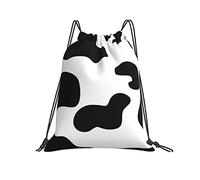 Mochila con Cordón 36x42cm, Huella De Vaca Mochilas Escolares Cómodo Gran Capacidad Gimnasio Saco De La Bolsa, para Niños, Escuela, Niñas