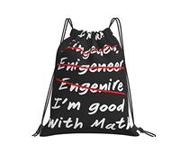 Mochila con Cordón 36x42cm, Soy Ingeniero Y Soy Bueno con Las Matemáticas. Saco De Gimnasio Gran Capacidad Cómodo Mujer Hombre Bolsas De Cuerdas, para Acampada, Adolescentes, Compras