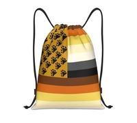 Mochila con cordón ajustable Bolsa con cordón con la bandera LGBT de Estados Unidos para hombre y mujer mochila deportiva portátil para gimnasio mochila de compras con diseño de pata de orgullo LGBT