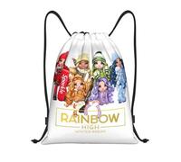 Mochila con cordón ajustable Mochila con cordón Rainbow High Winter Break para deportes de gimnasio para mujeres y hombres mochila de entrenamiento con dibujos animados de anime TV