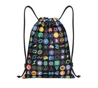 Mochila con cordón ajustable Mochila ligera con cordón para gimnasio deportes almacenamiento y almacenamiento con logotipo de criptomonedas altcoins blockchain Bitcoin y Ethereum para hombre y mujer.