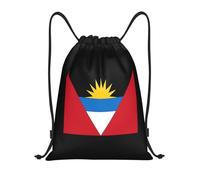 Mochila con cordón ajustable para hombre y mujer, con la bandera de Antigua y Barbuda, ideal para gimnasio, yoga y compras.