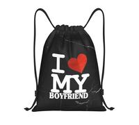 Mochila con Cordón Amo A Mi Novio Saco De Gimnasio Cómodo Gran Capacidad Mochila para Estudiantes, para Adolescentes, Playa, Acampada, 36x42cm