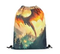 Mochila con Cordón Animales Dragón Vida Silvestre Misteriosa Bolsas De Cuerdas Práctico Bolsa con Cordón Cómodo Mochila Cuerdas para Escolar Playa Compras M