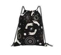 Mochila con Cordón Astrología Magia Brujería Luna Bolsa con Cordón Repelente Al Agua Gym Bag Gracioso Bolsas De Cuerdas para Natación Escuela Compras M
