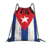 Mochila con Cordón Bandera De Cuba Apoyo Patriótico Revolución Cubana Gráfico Impermeable Bolsa De Gimnasio Deportiva Gran Capacidadte Bolsa Deporte para Vacaciones Natación Fútbol 39X46Cm