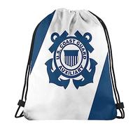 Mochila con Cordón Bandera De La Guardia Costera Auxiliar De Los Estados Unidos Mochila Cuerdas Sport Gym Bag Cómodo Bolsas De Cuerdas para Compras Senderismo Escolar 36X42CM