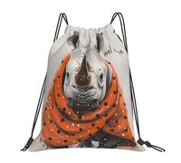 Mochila con Cordón Bienvenida Al Rinoceronte De Lunares Bolsas De Cuerdas Casual Mochila Cuerdas Unisex Gym Bag para Viajes Senderismo Gimnasio