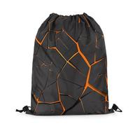 Mochila con Cordón Black Volcano Volcano Rock Neon Light Geometrical Mochila Cuerdas Casual Gym Bag Unisex Bolsa con Cordón para Escuela Compras Viaje 36X42CM