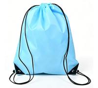 Mochila con cordón, bolsa trasera con cordón, bolsas con cordón a granel para deportes, gimnasio, viajes, natación, ligera, plegable, Azul cielo, Medium, Deporte