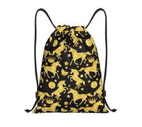Mochila con Cordón Brillo Dorado Mochila Cuerdas Unisex Gym Bag Casual Bolsas De Cuerdas para Gimnasio Viajes Compras
