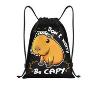 Mochila con cordón "Carpincho Don't Worry Be Capy" mochila deportiva para gimnasio bolsas de cuerda con animales kawaii para hacer ejercicio