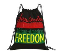 Mochila con Cordón Celebrando La Libertad Negra 1865 Afroamericano Mochila Cuerdas Impresión Motivo Bolsa con Cordón Repelente Al Agua Bolsas De Cuerdas para Escuela Natación Gimnasio M