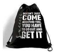 Mochila con Cordón Cita Inspiradora: El Éxito No Llega por Sí Solo Mochila Cuerdas Impresión Motivo Gym Bag Casual Bolsas De Cuerdas para Deporte Gimnasio Viajes M