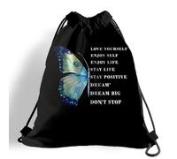 Mochila con Cordón Cita Motivacional: Ámate A Ti Mismo Bolsa con Cordón Impresión Motivo Bolsas De Cuerdas Sport Gym Bag para Escolar Gimnasio Viajes S